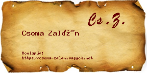 Csoma Zalán névjegykártya